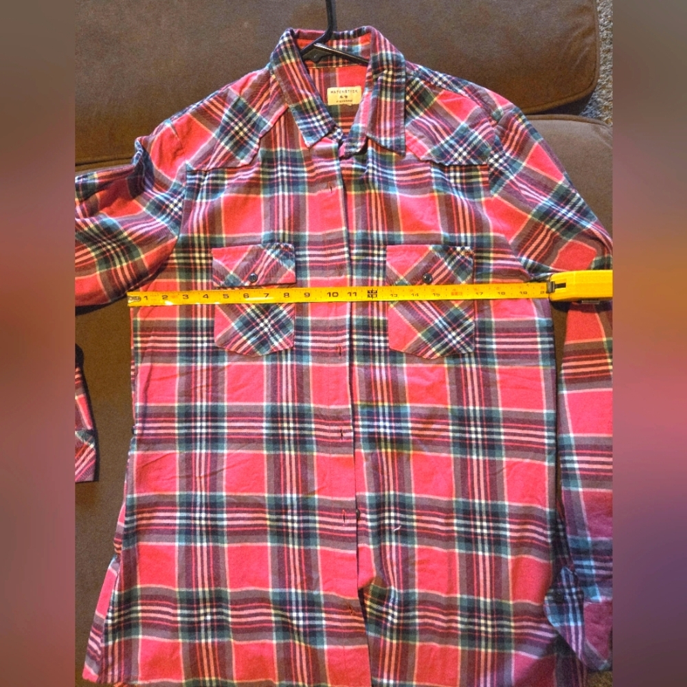 Pink and Black Green Casual Plaid Button Down Shirt